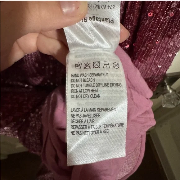 Farm Rio Hearts Sequin Long Puff Sleeve Mini Dress Sz M NWT - Picture 16 of 16